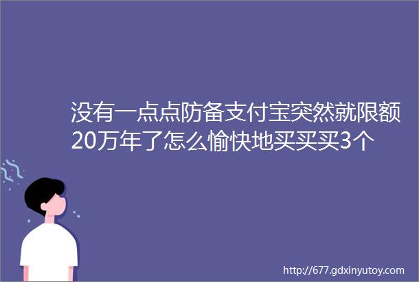 没有一点点防备支付宝突然就限额20万年了怎么愉快地买买买3个小技巧教你绕过限额